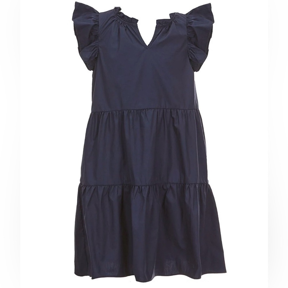 ✨NWT✨ a loves a Girls Ruffle Cap Sleeve A-Line Tiered Dress, Navy, Size 4T